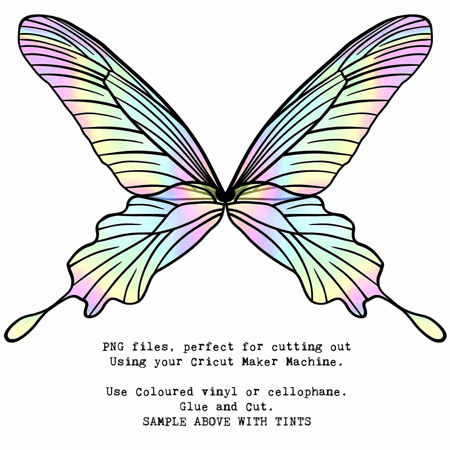 SVG & PNG Fairy Wing files for Cricut or Silhouette Cameo Cutting Machine. To create wearable fairy wings, in adult or children sizes.  Use this clipart design for Halloween Costumes, Fantasy or Cosplay or photography. These are Individual Wing Pieces, for you to cut and assemble. This is a digital product.